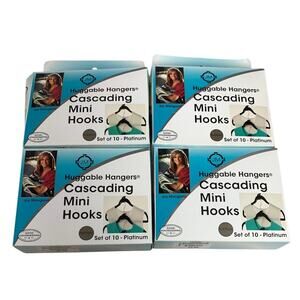 Joy Managano 40 Huggable Hangers Cascading Mini Hooks Platium 4 Packs of 10ea